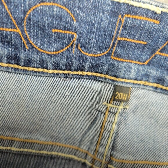 Jag Women Jeans 20W Straight Leg Slight Distressed Cropped Medium Blue SL2E - Picture 8 of 10